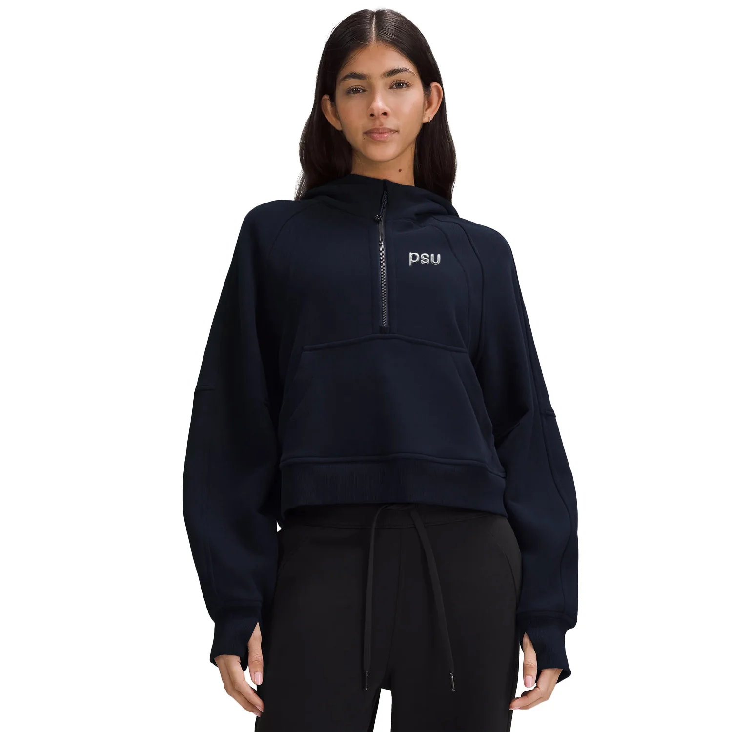 Penn State lululemon Women's Chrome PSU Oversized Scuba Half-Zip Hooded Sweatshirt