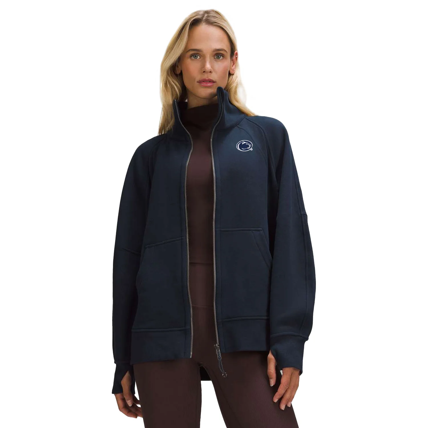 Penn State lululemon Women's Scuba Oversized Funnel-Neck Full-Zip Long Sweatshirt - Image 2