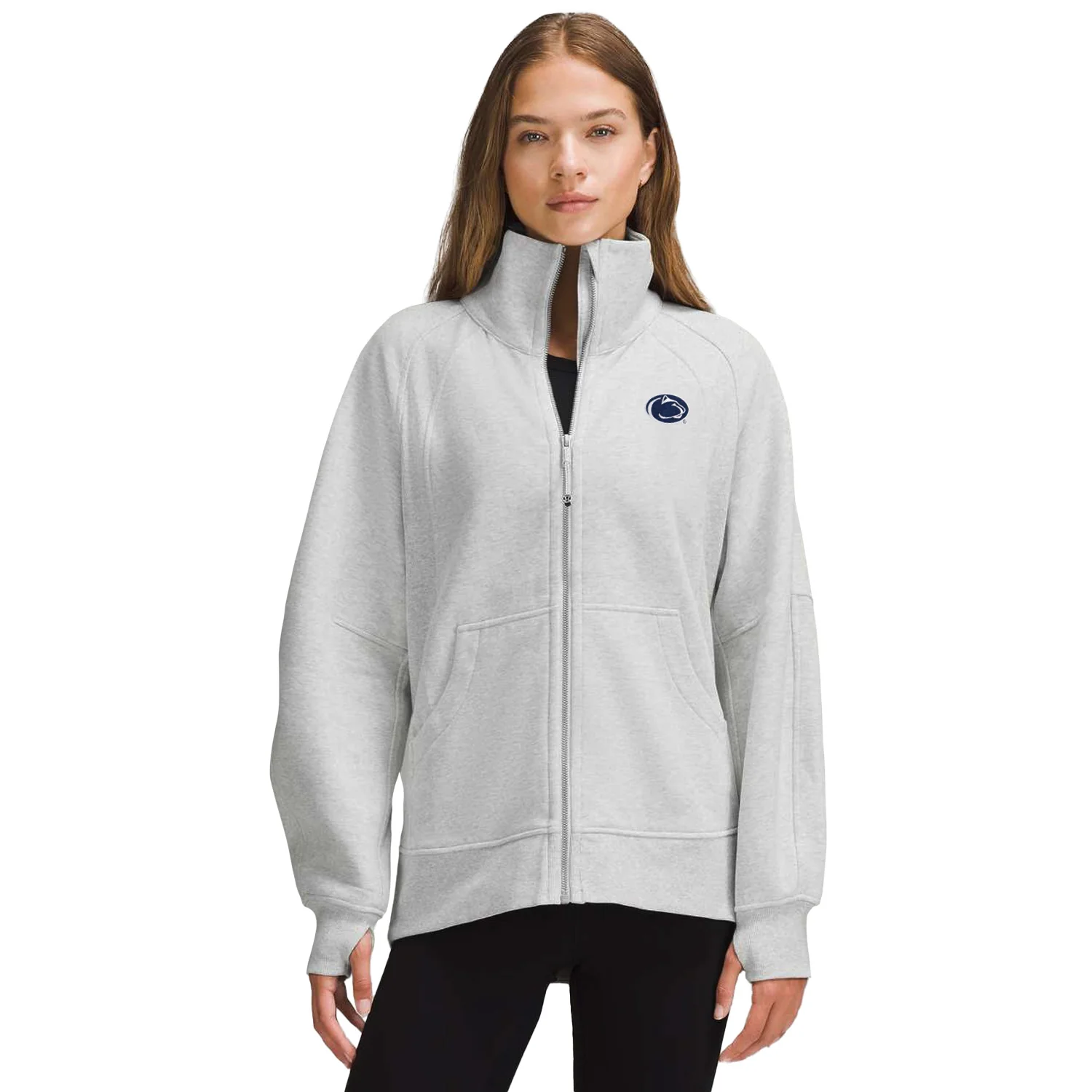 Penn State lululemon Women's Scuba Oversized Funnel-Neck Full-Zip Long Sweatshirt - Image 3