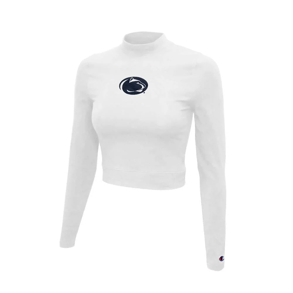 Penn State Women's Mock Neck Cropped Long Sleeve - Image 3
