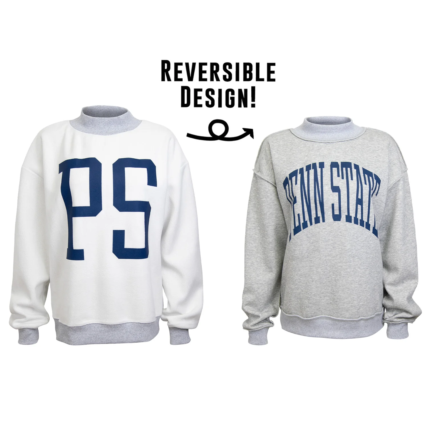 Penn State Women's Reversible Mock-Neck Sweatshirt - Image 2