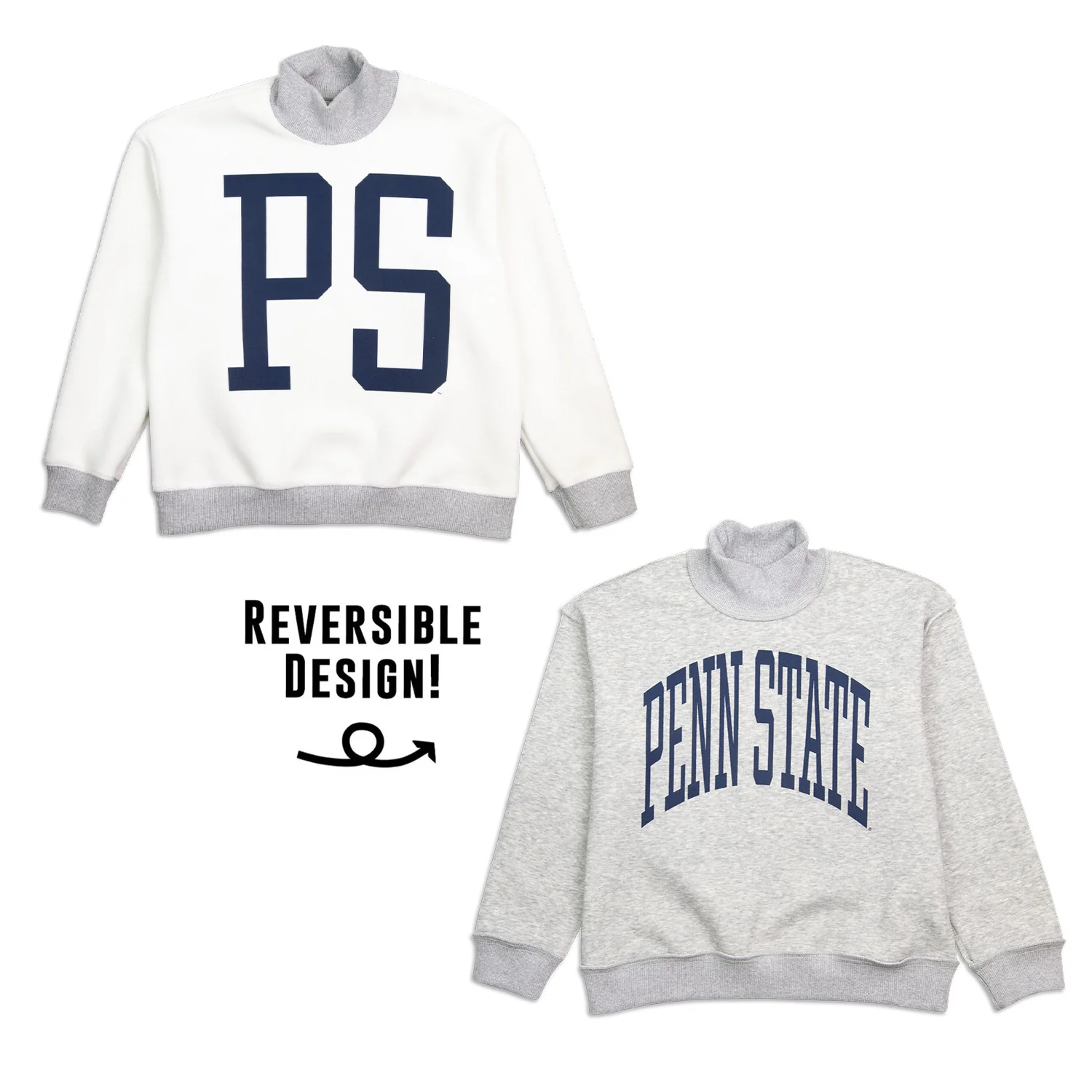 Penn State Youth Reversible Mock-Neck Crew - Image 4